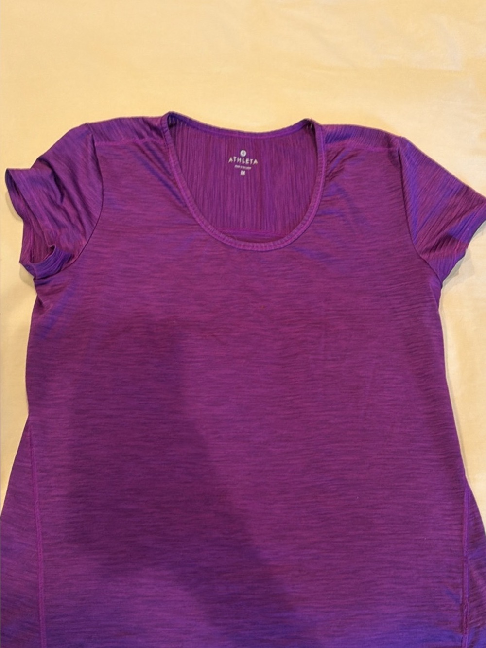 Athleta Purple Heathered Short Sleeve Scoop Neck Tee